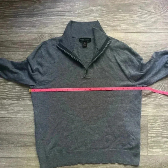 Banana Republic Men’s Blue Quarter Zip 100% Merino Wool Sweater Size L Cozy Warm - Picture 6 of 7